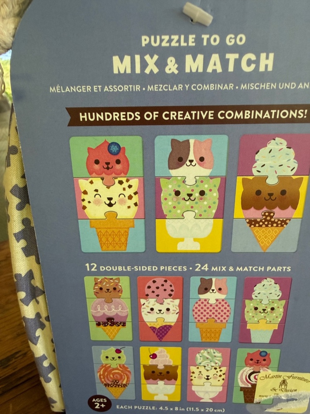 mudpuppy Mix & Match Ice Cream Cats Puzzle To Go - Purple and Yellow - Picture 3 of 3